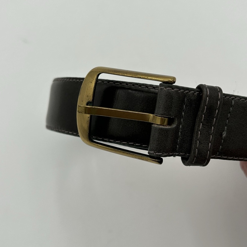 MEN'S L'AIGLON DARK BROWN DRESS CASUAL FULL GRAIN LEATHER BELT SIZE 36‎ HAITI